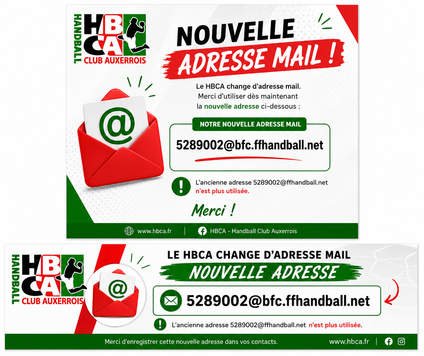 Le Handball Club Auxerrois change d&rsquo;adresse e-mail